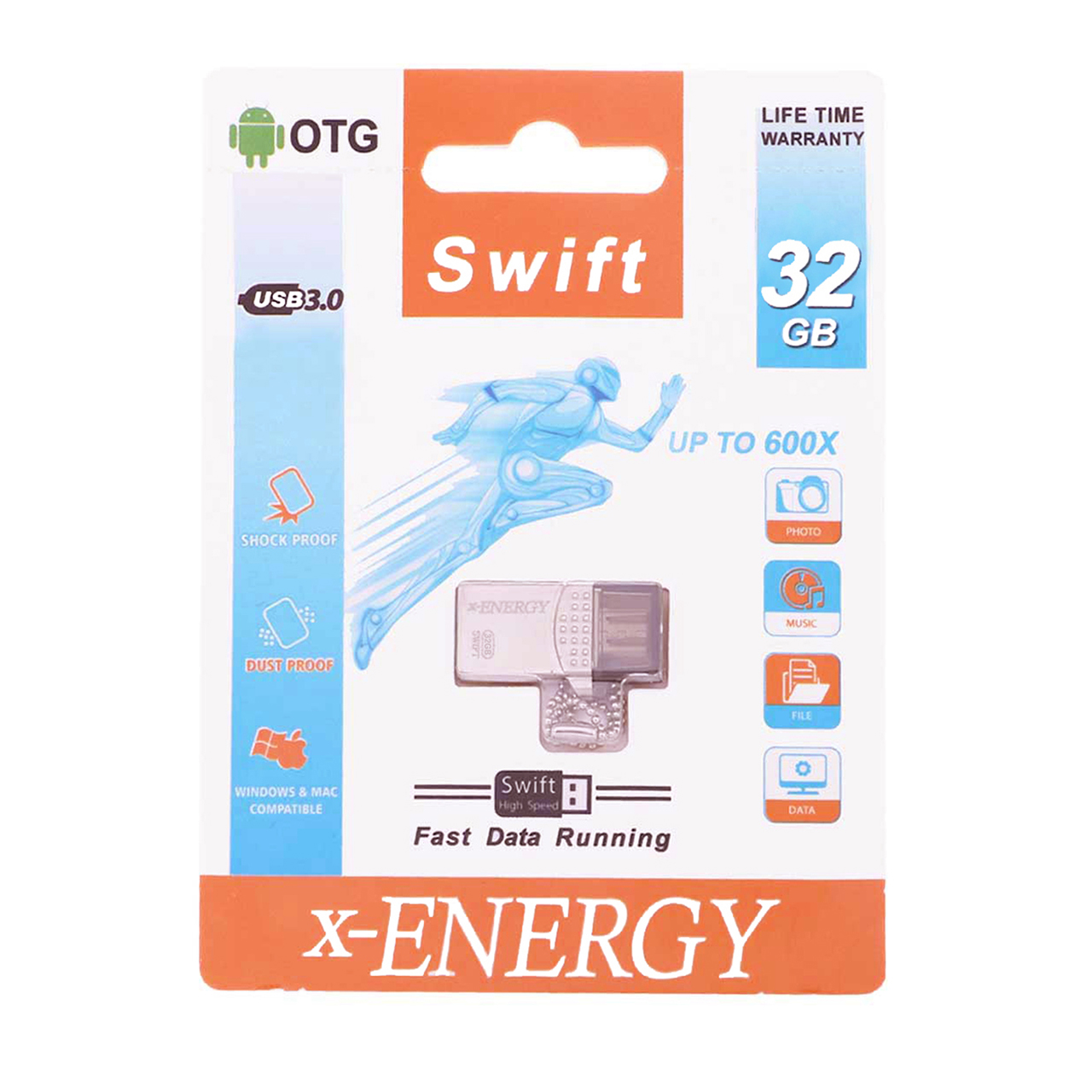 فلش مموری OTG ایکس انرژی مدل Swift USB3.0 ظرفیت ۳۲ گیگابایت