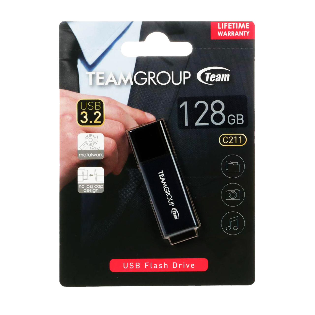 فلش مموری تیم گروپ مدل USB3.2 C211 ظرفیت ۱۲۸ گیگابایت
